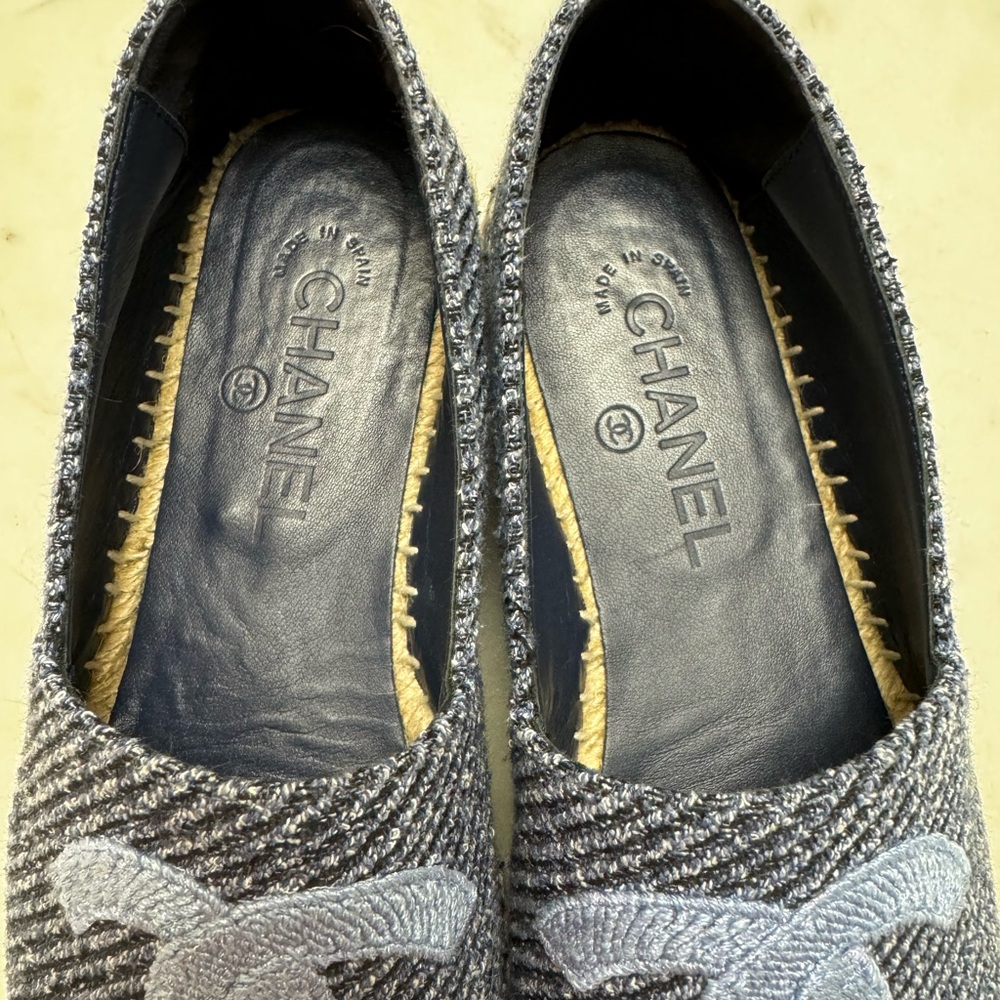 CHANEL 🩵 Espadrilles Blue Canvas size 37 - Picture 4 of 14